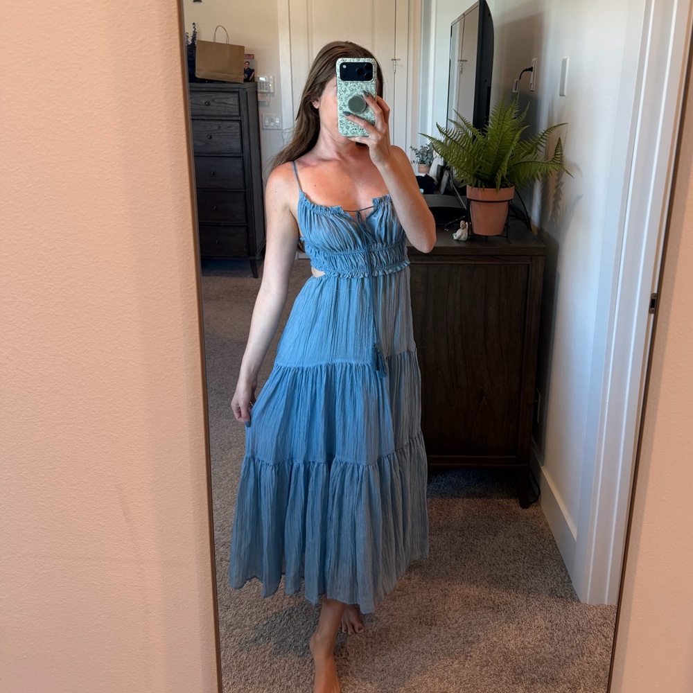 Blue Strappy Summer Maxi Dress